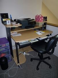 Multi-Level Work Desk and Desk Chair