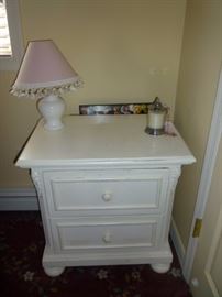 White Night Stand with Lamp