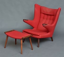 Hans Wegner Papa Bear lounge chair, bid online at www.fairfieldauction.com
