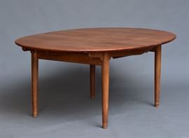 Hans Wegner dining table with leaves, bid online at www.fairfieldauction.com
