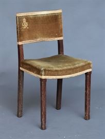 coronation chair, George VI and Queen Elizabeth stamped "W. Hands and Sons, Ltd 33 1/2" high