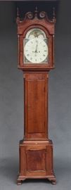 Daniel Oyster Pennsylvania walnut tall clock, 18th century, bid online at www.fairfieldauction.com