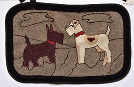 hooked rug, scottie dog, bid online at www.fairfieldauction.com