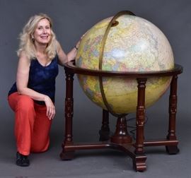 Replogle 32" Lighted Floor Globe, bid online at www.fairfieldauction.com