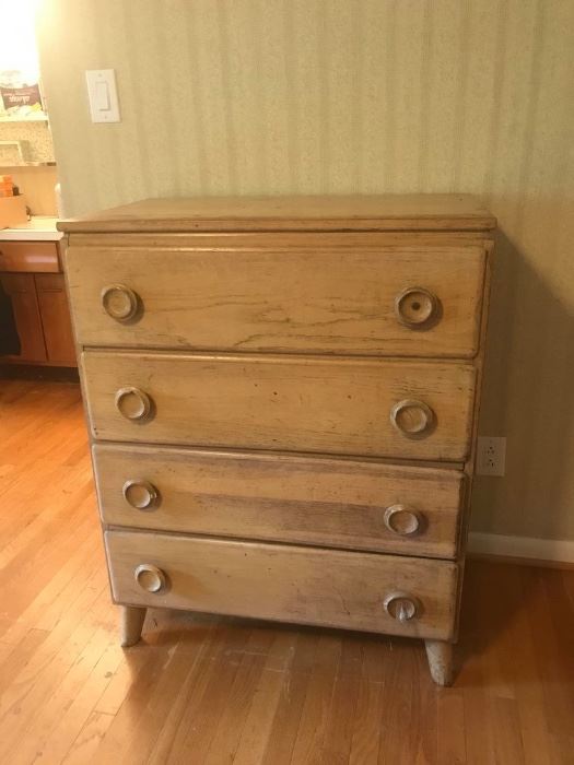 #10 yellowish painted chest of 4 draweres 32x19x41 $100
