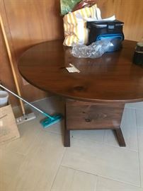 # 60 round dining table that flips up for chair 47.5x28t $150
