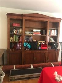 #55 orange blue hand knot rug 12x9 $300
#8 Bookshelf w 4 doors (2) pieces 91x19x89 beautiful custom made $1200.