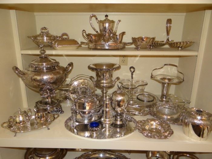 Largest Quantity  of Sterling and Silver Plate Serving Pieces that We've had in Awhile. This is just a few of the pieces.