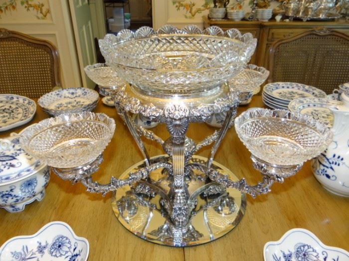 Beautiful Cut Glass Epergne - These are Really Hard to Find 