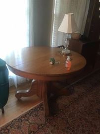 #60  Round Oak Table on Pedestal   $150