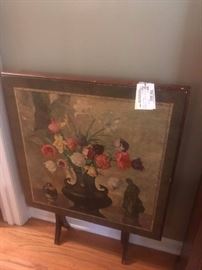 #64  Folding Table with flower design on top  3x3   $65