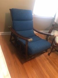 #33  Blue Swivel Mid Century Chair   $200