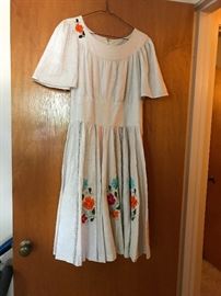 cotton swing dress hand embroidered