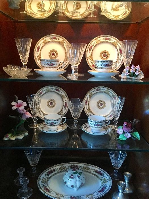 Wedgwood "Columbia" service for 12 and Waterford crystal "Maeve" 