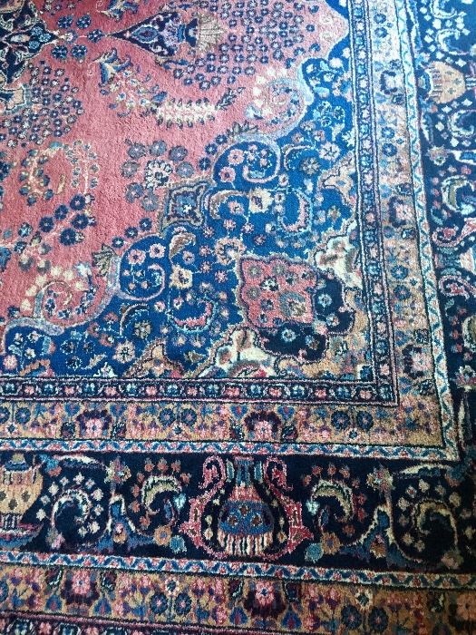 12'6" by 9'8" Meshad wool rug