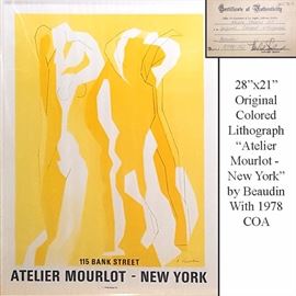 Art Beaudin Aetellier Mourlot New York Colored Lithograph