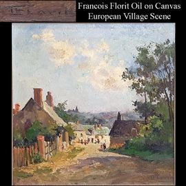 Art Florit Francois Oil On Canvas Village Scene