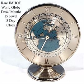 Clock Imhof World Golbe Fifteen Jewel Desk
