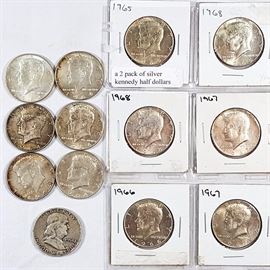 Cur Coins Kennedy Half Dollars Ninety And Forty Percent Silver