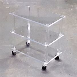 Furniture Mid Century Lucite Tiered Cart