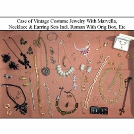 Jewelryz Case Costume Marvella Necklace Earring Sets Incl Roman Etc