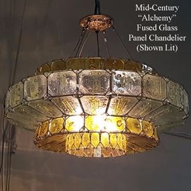 Lighting Mid Century Alchemy Fused Glass Chandeleir On