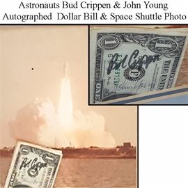 Msc Ephemera Astronauts Bob Crippen John Young Autographs And Space Shuttle Photo