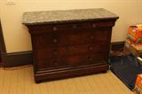 19th Century Louis Phillipe Marble Top Chest