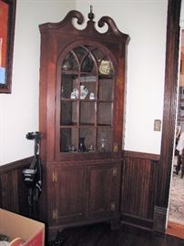 Antique Federal Style corner china cabinet $600 