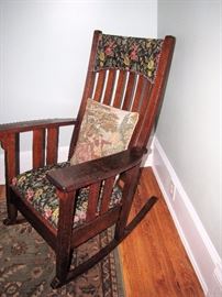 late 1800s rocker with upholsterd headrest great condition  $250 