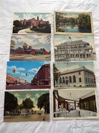 Vintage linen postcards of Monroe, MI