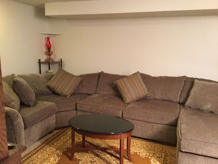 Rowe Furniture 12-ft long sectional with sleeper sofa and chaise..like new