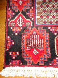 CLOSE UP DETAILED VIEW OF HAND WOVEN PERSIAN HAMADAN IRANIAN PALACE RUG 