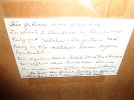 DETAILED WRITE UP OF PROVENANCE OF GENERAL SHERMAN CIVIL WAR GENERAL IN HIS MOTHERS RESIDENCE 