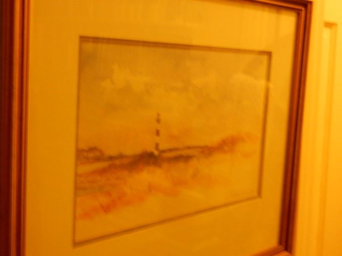 LIGHTHOUSE WATERCOLOR BY EDITH SMITH