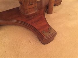 Brass fittings on Drexel Accolade Table
