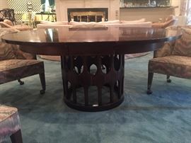 Mid Century Modern Table with one leaf.  Round or oval option.