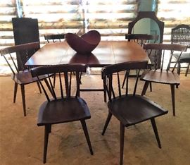 Paul McCobb Danish Modern Planner Group table and 6 Planner Group chairs