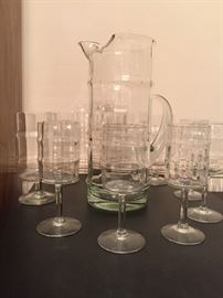 Bamboo martini pitcher and goblets