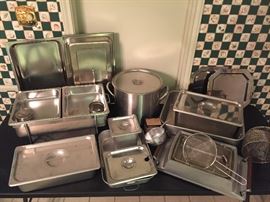A PILE of commercial grade cookware