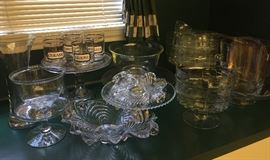 Crystal and glassware - punchbowl with 36 cups