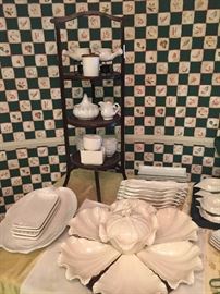 White pottery serving pieces