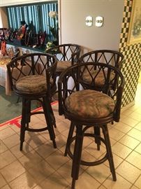 Bamboo swivel barstools
