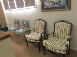 Matching Chippendale chairs.  Matching Queen Anne Chairs