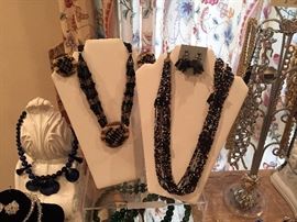 Fab statement necklaces and clip earrings