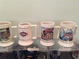 Huge vintage Super Bowl collection - shirts, t-shirts, mugs, caps, glasses, and more