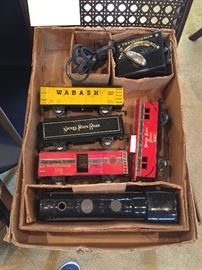  Vintage Louis Marx Nickle Plate Road - locomotive train, Wabash, New York Central, Tin Train Cars and transformer - O Scale
