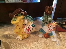 Vintage 1956 Yona Original Clown Salt & Pepper Shakers 