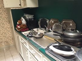 Counter full of cookware