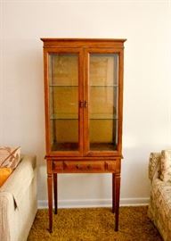 SOLD--Lot #201, Vintage Etegere / Display Cabinet (glass on 3 sides), $120 (Approx. 26.6" L x 14" Deep x 65.5" H)